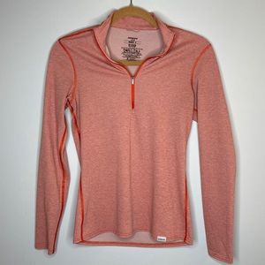 Patagonia Capiliene quarter zip Long Sleeve Top Coral Orange Base Layer pullover